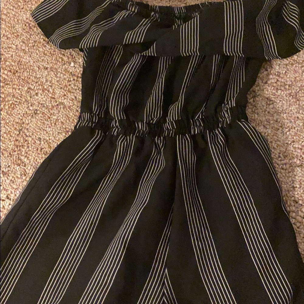 Urban outfitters black striped romper